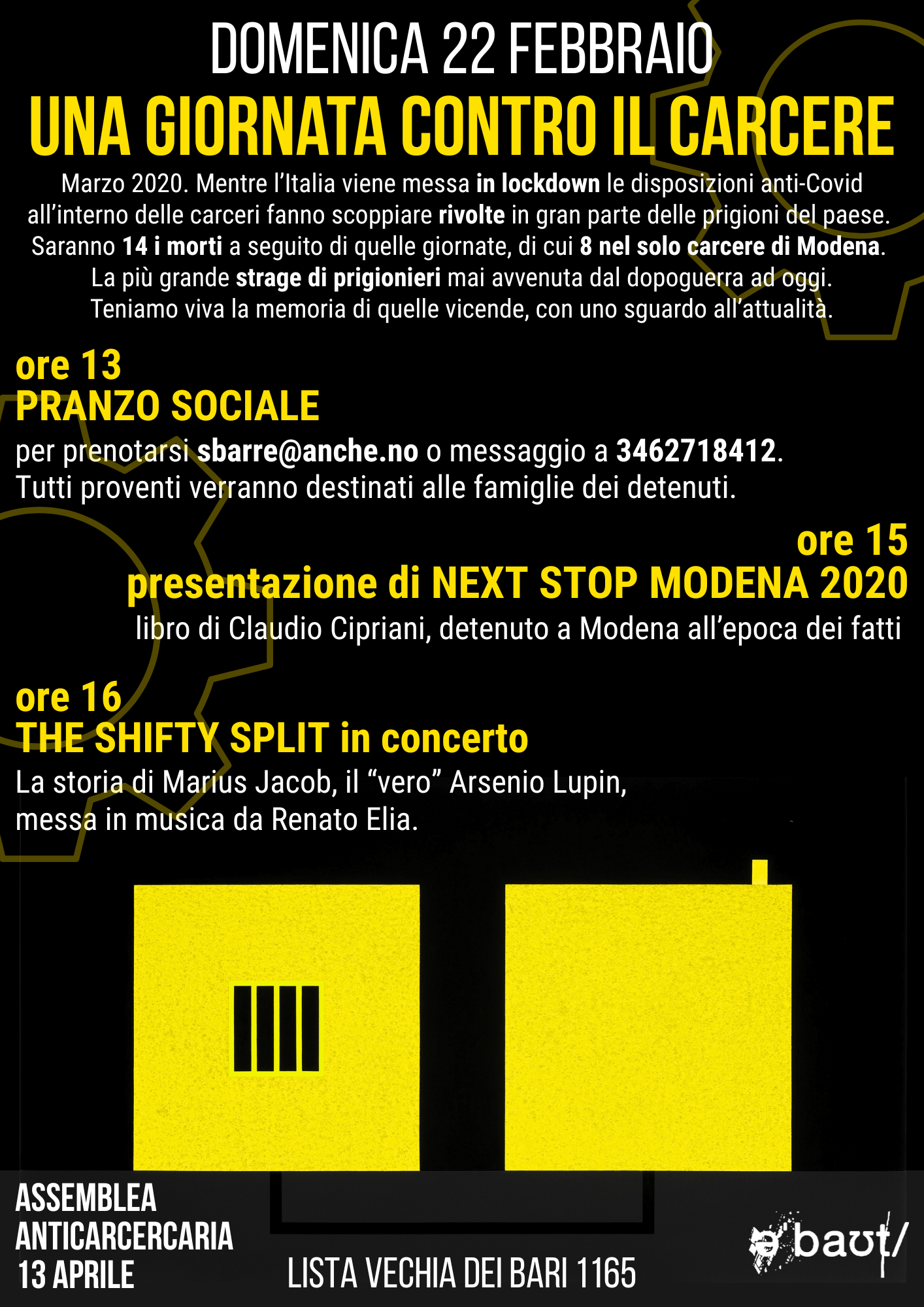 VENEZIA 22.02: una giornata contro il carcere – Next Stop Modena 2020